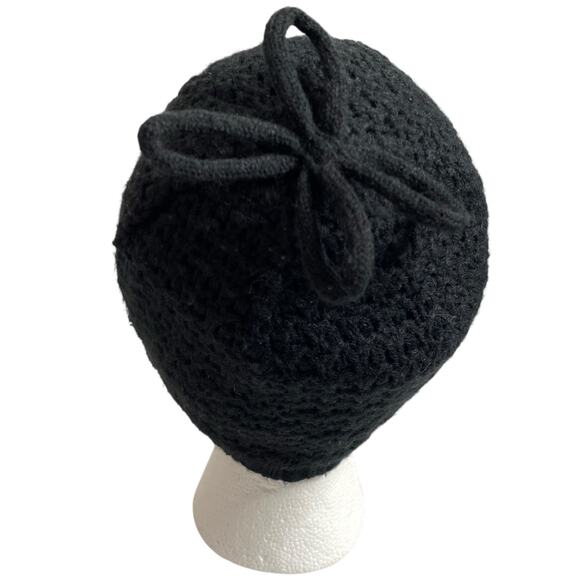 Merrell Knit Beanie Black Tassel Loops Fleece Lined Hat One Size Boho Outdoor - Picture 10 of 15